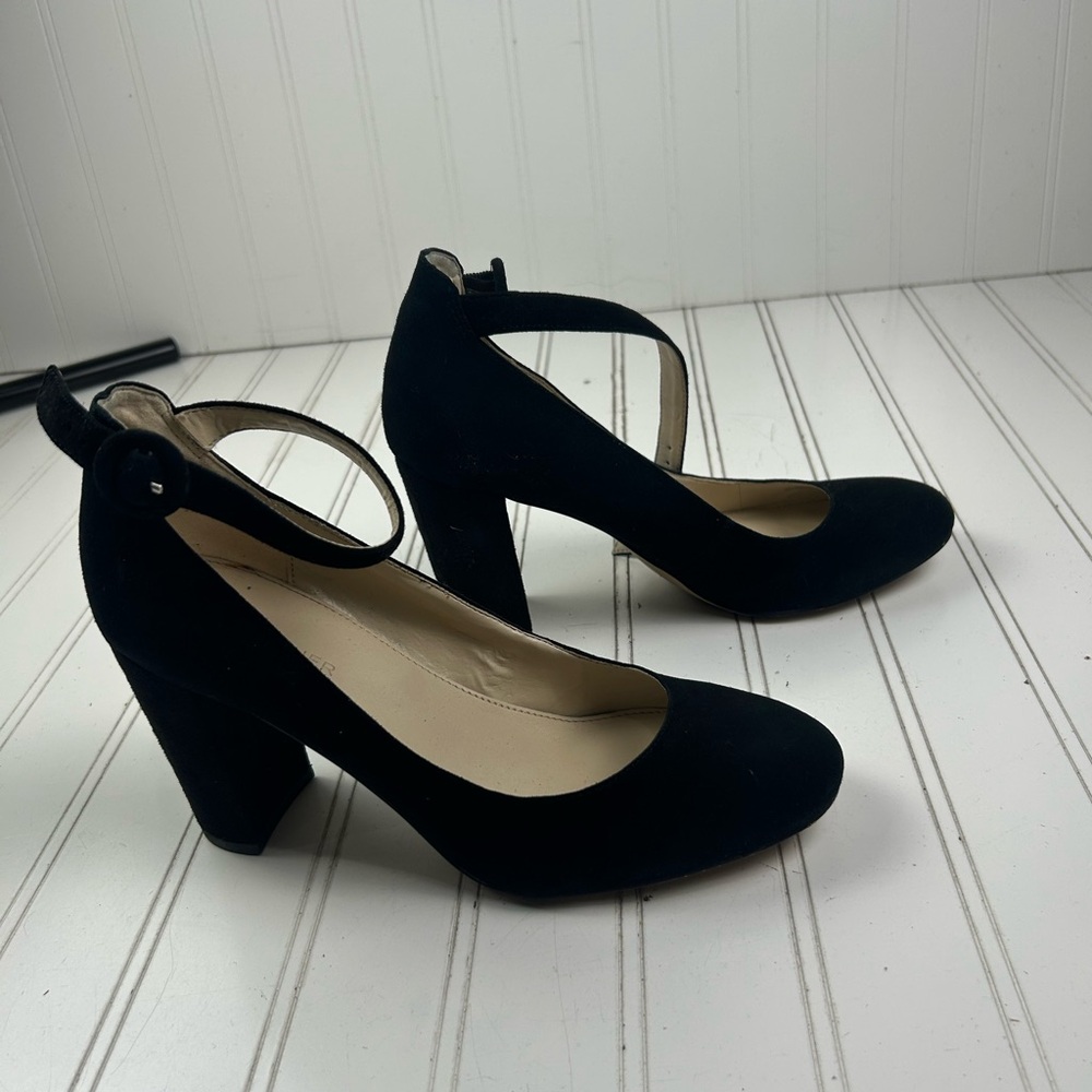 Marc Fisher Vintage Black Suede Velvet Block Heels Pumps Women’s Size 7.5M - Picture 4 of 10